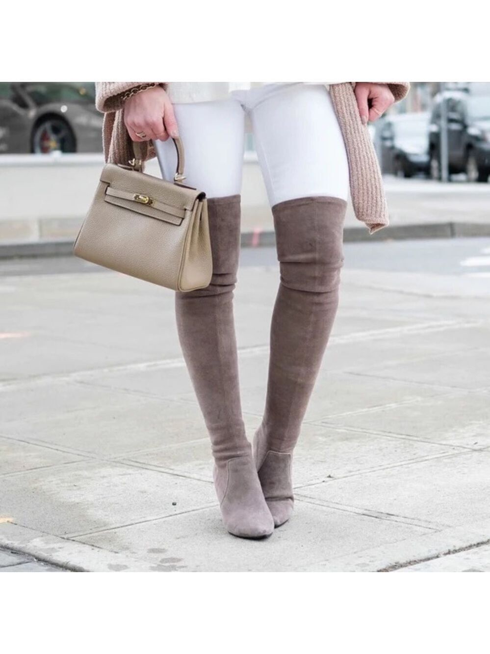Carina Over the Knee Suede Leather Boots